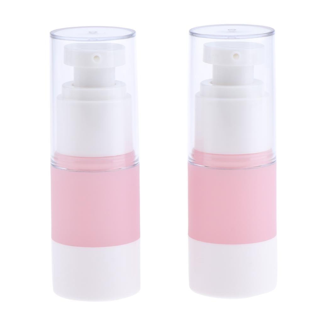 2 Cái Xách Tay Mỹ Phẩm Rỗng Trang điểm Vô Trùng Airless Pump Spray Chai