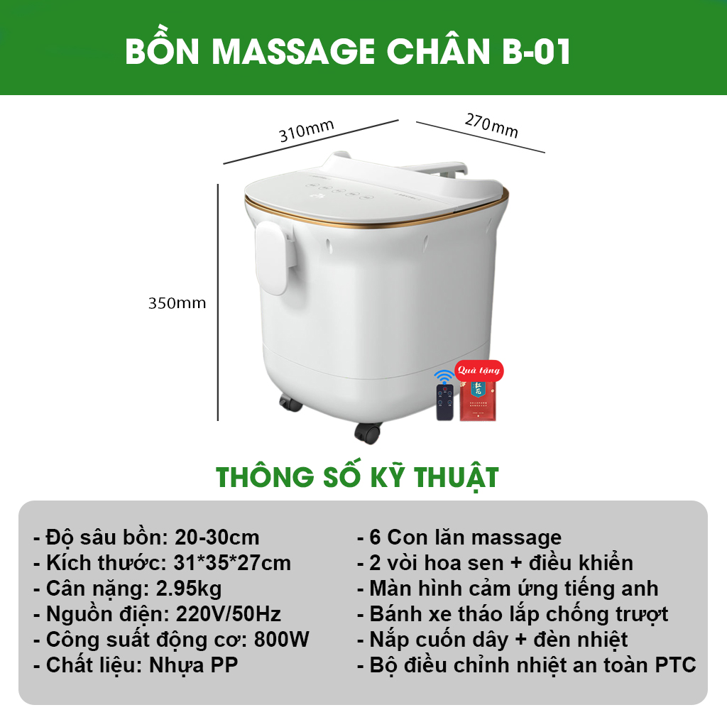 Bồn Ngâm Chân Massage, Chậu Mát Xa Tự Động Takara Tạo Sóng Nước Tuần Hoàn Với Màn Hình Cảm Ứng