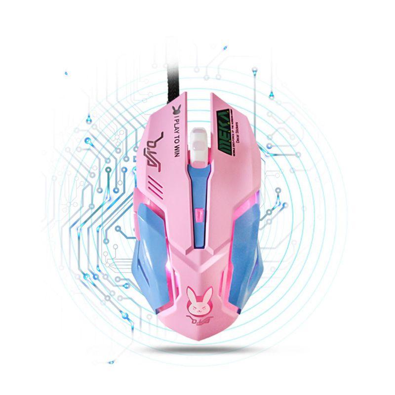 Chất Lượng Cao Cấp Hồng 6 Nút 3200DPI Có Thể Điều Chỉnh Game Thủ Có Dây Công Thái Quang Chuột Máy Tính Cổng USB Dành Cho Máy Tính Xách Tay Máy Tính Xách Tay
