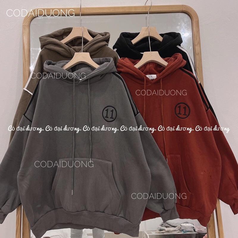 áo nỉ hoodie số 11 - 1(nâu),freesize dưới 65kg