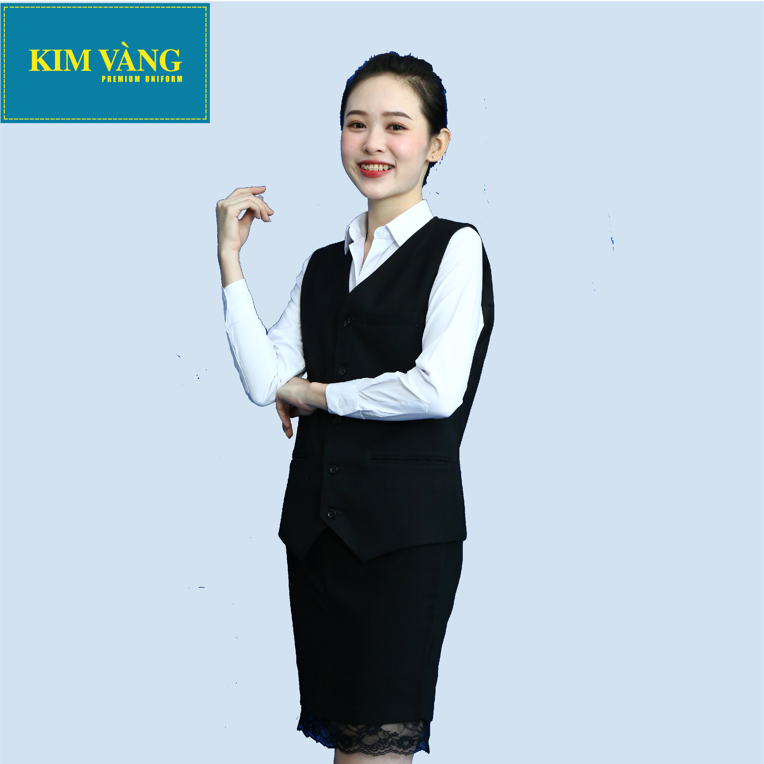 [KIM VÀNG] Áo Ghile nam nữ đồng phục pha chế nhà hàng khách sạn chất liệu Cashmere Ý - Màu đen