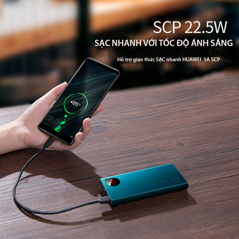 Pin dự phòng sạc nhanh , võ kim loại Baseus Adaman Metal Digital Display 10,000mAh (22.5W, PD/ Quick charge Power Bank) - Trang bị đèn LED thông minh - Thiết kế chắc chắn - Sang trọng Hàng chính hãng