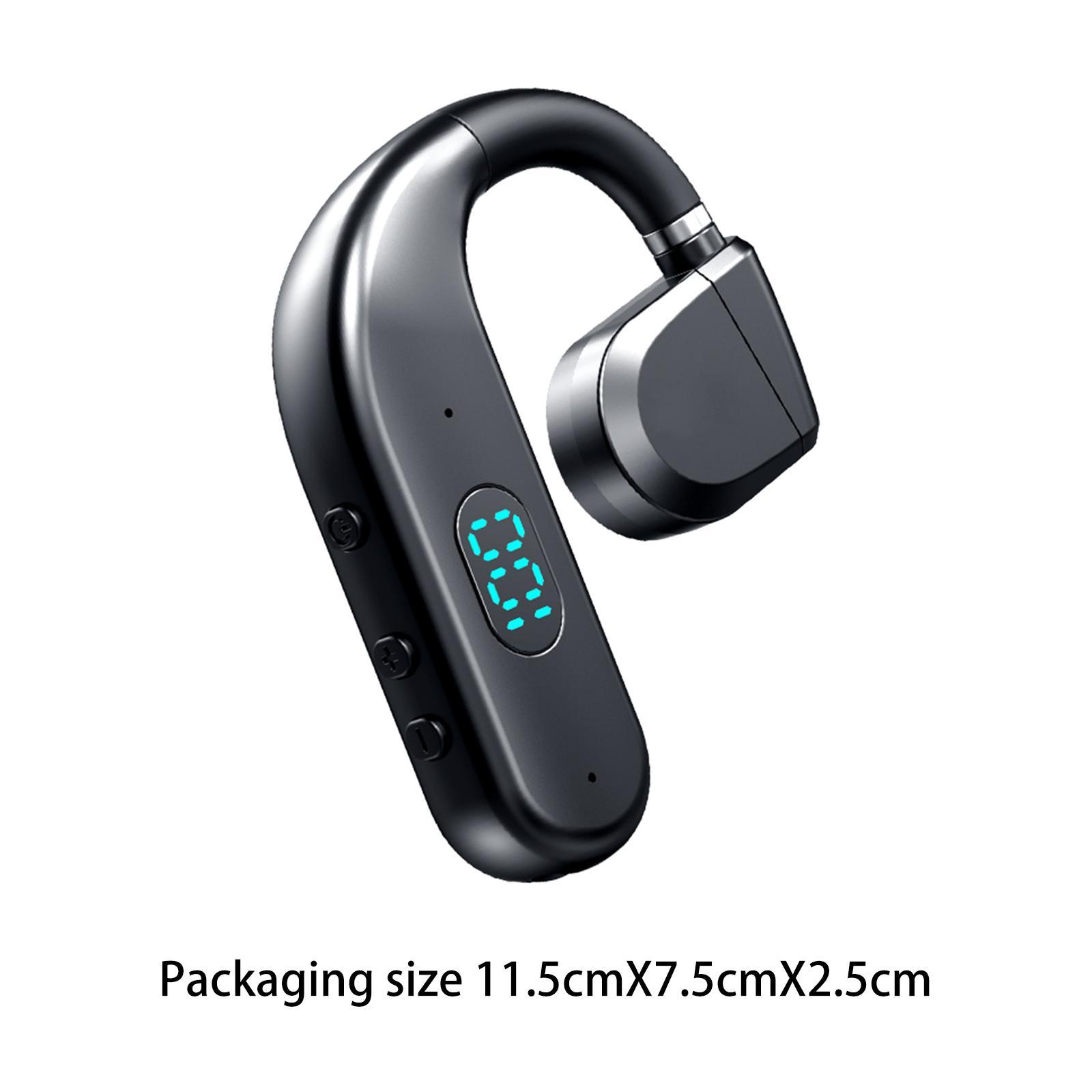 Single Ear Headphones Earbuds Earhook Noise Cancelling V5.3 Rotating Long Standby Time Ear Hook Headset Clip Cordless Headset for Gyms Office