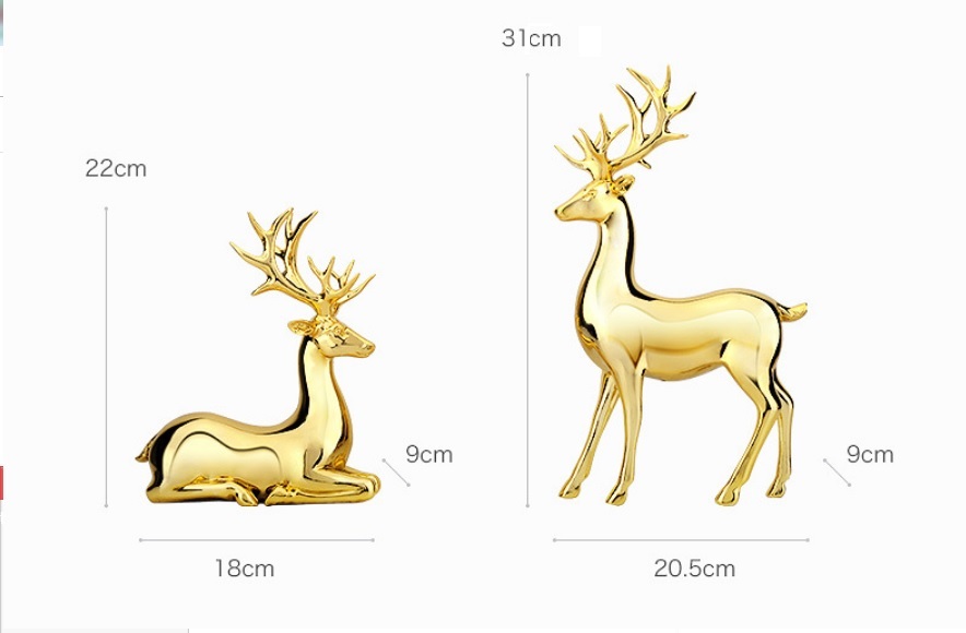 Gold Deer sản phẩm trang trí cao cấp hươu trang trí sơn mạ vàng DHGD001