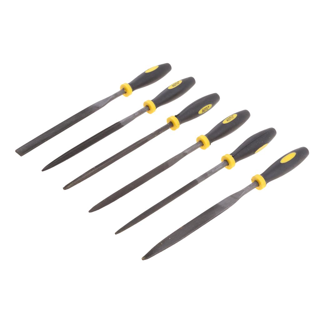 6Pc Steel Rasp Neecle File Set Jeweler Wood Carving Tool Rubber Handle