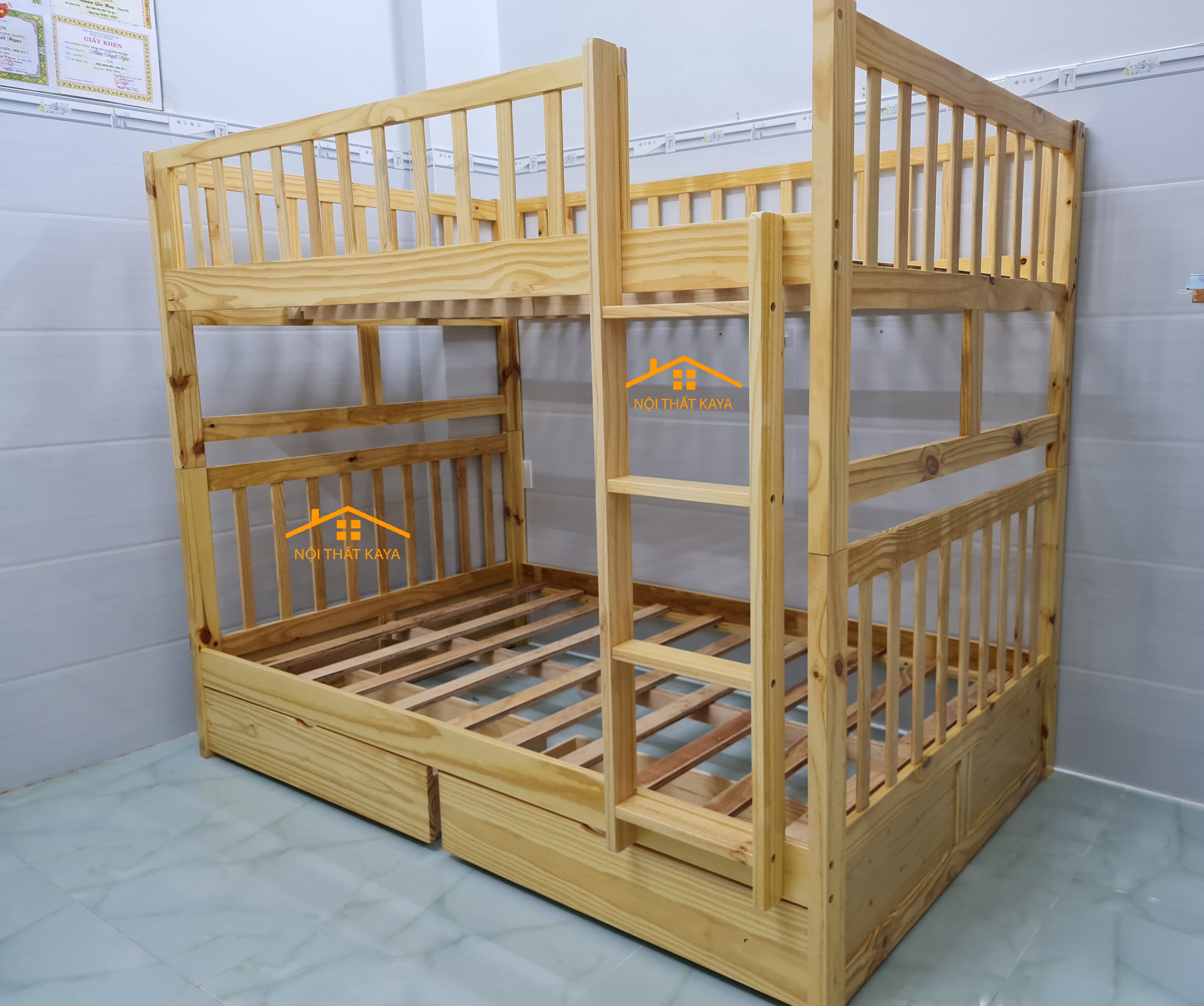 Giường 2 Tầng Xuất Khẩu Unit 1M2 (Có Hộc Kéo)