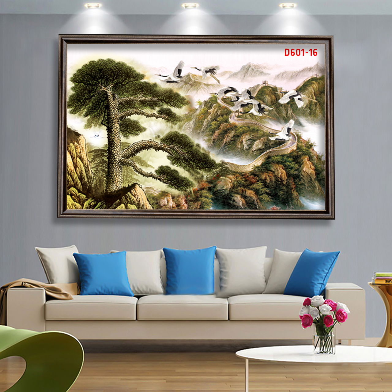 D601 02 Tranh kính Thủy Mặc