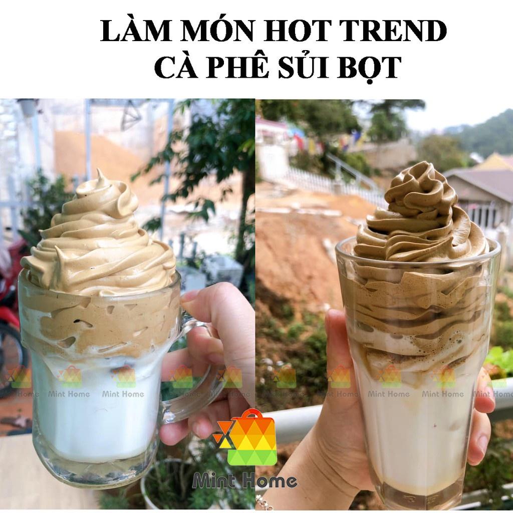 Máy tạo bọt cà phê cầm tay mini pha chế tiện lợi - cây đánh trứng, đánh kem, cafe, trà sữa tự pha di động sử dụng pin 2A