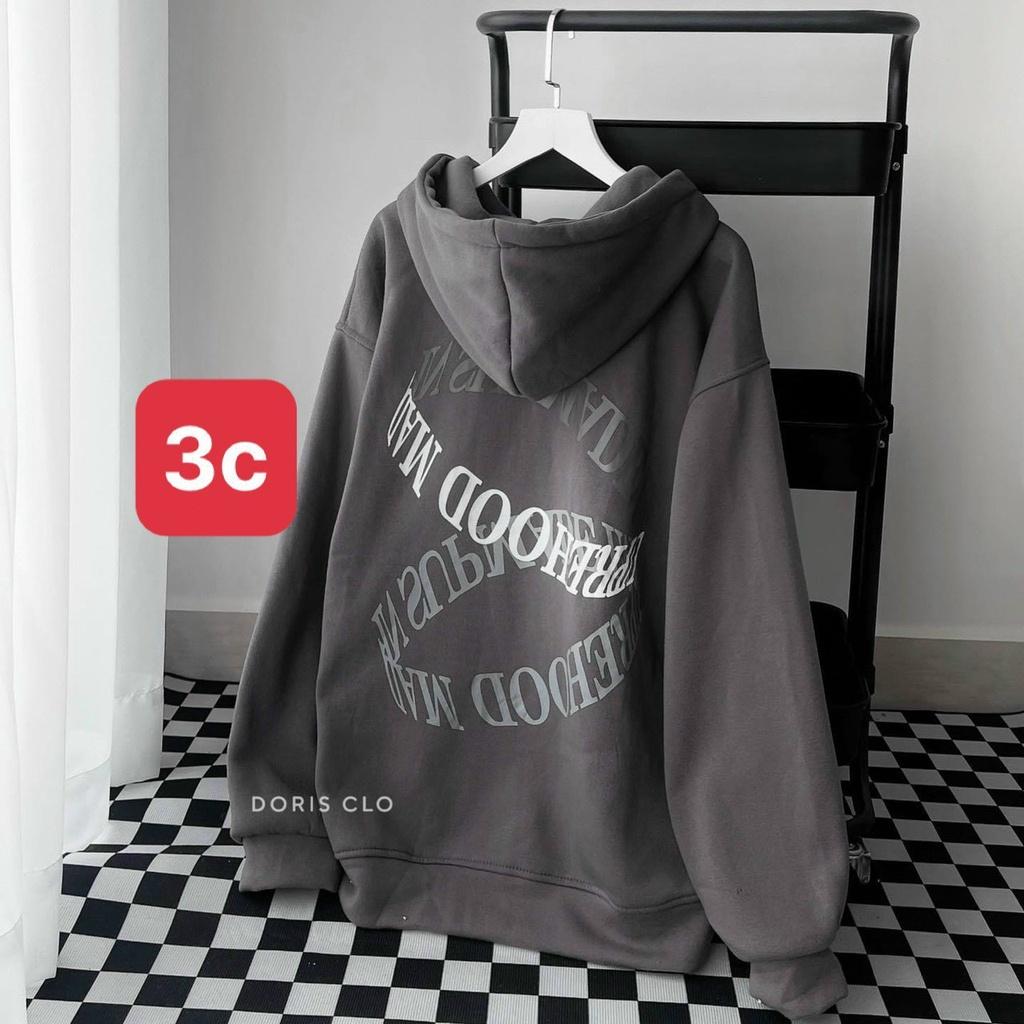 Áo Khoác Nỉ Form Rộng 2 Lớn In Chữ Độc Đáo Phối Màu Trẻ Trung Năng Động Phối Nón RỘng