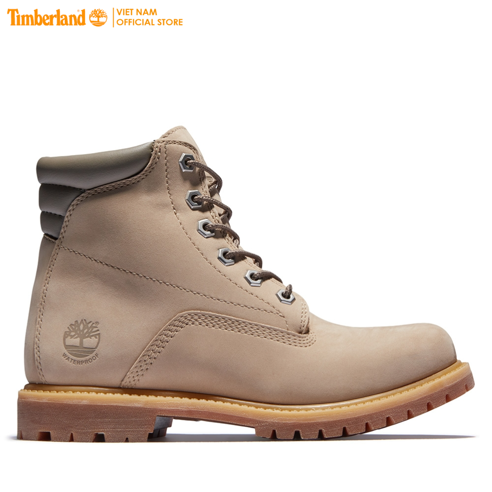 [Original] Timberland Giày Boot Nữ - Women’s Waterville 6-Inch Waterproof Boot Light Beige Nubuck TB0A2M26HJ