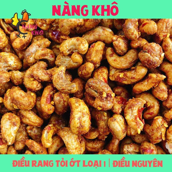 1 KG ( TÚI ZIP ) Hạt Điều Rang Tỏi Ớt Loại 1 ( điều nguyên ) | Nàng Khô