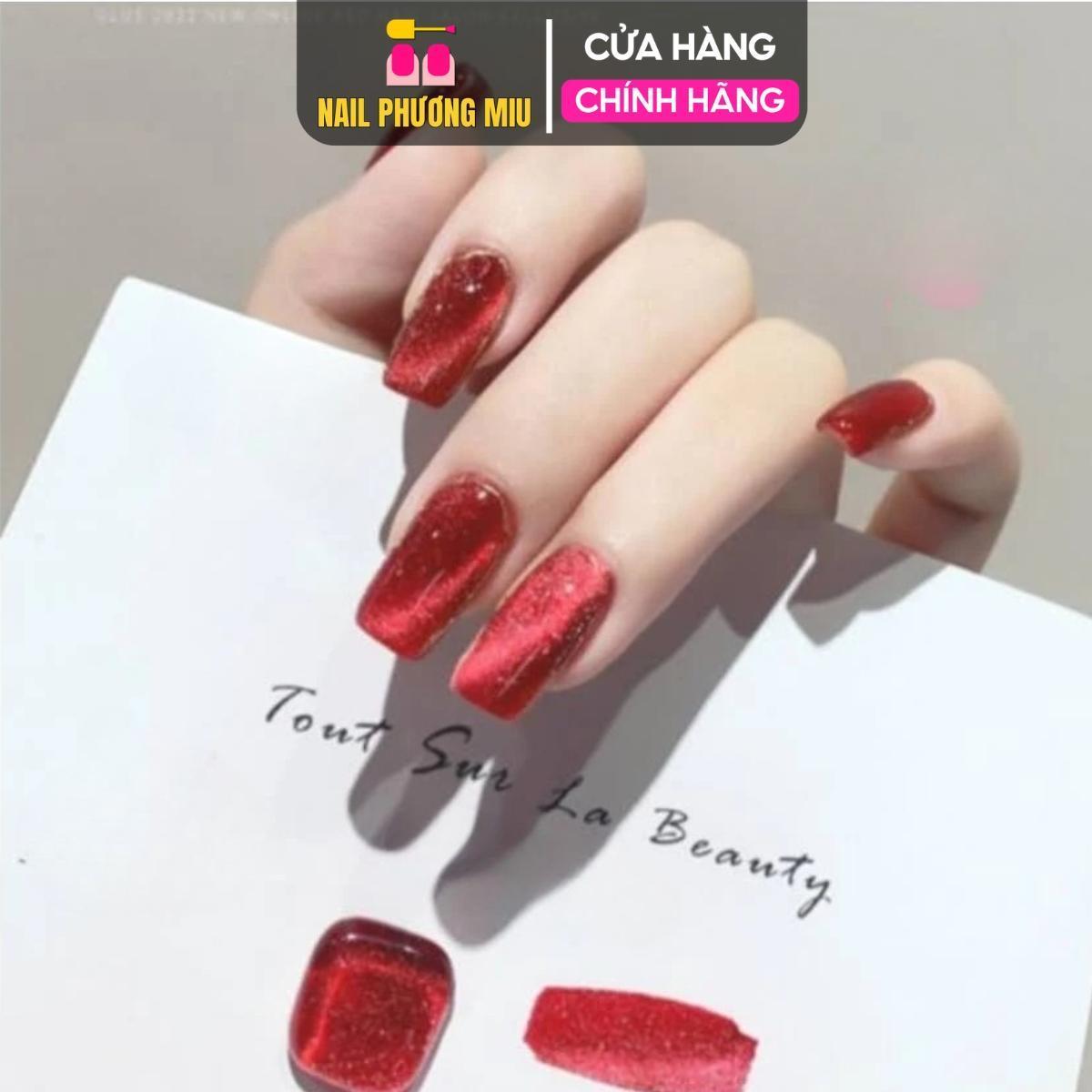 Sơn Mắt Mèo Đỏ VENDEENI R21-03 Chai 15ml Làm Nail Siêu Đậm Mướt, Sơn Gel Mắt Mèo Đỏ Nhũ Hạt Siêu Mịn