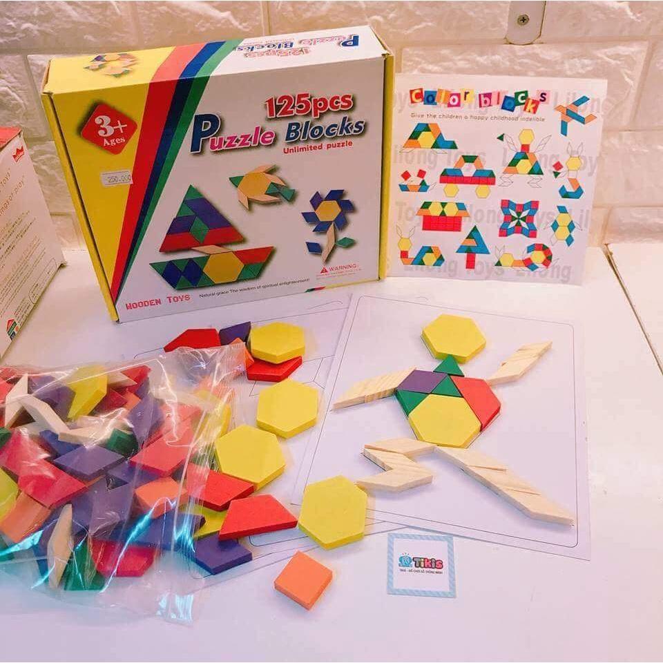 Đồ chơi ghép hình Puzzle Block 125 chi tiết kích thích sự thông minh sáng tạo cho bé