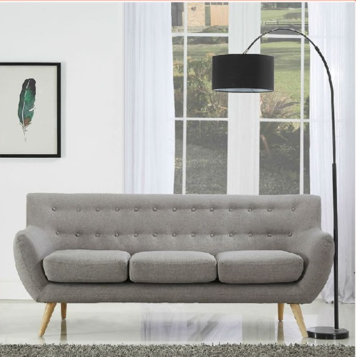 Sofa băng bọc nỉ SM26CT Tundo KT Ngang 183 x Sâu 79 x Cao 46 / 84 cm - Màu xám