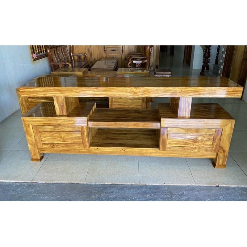 kệ ti vi gỗ hương đá , ngang 2m1 , hàng siêu vân