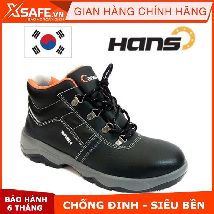 Giày bảo hộ lao động nam Hans HS55 da bò, chống nước, chống đinh, va đập, trơn trượt - Giày công trình, nhà máy, cao cấp