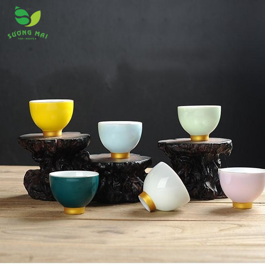 Chén uống trà men ngọc – màu xanh dương