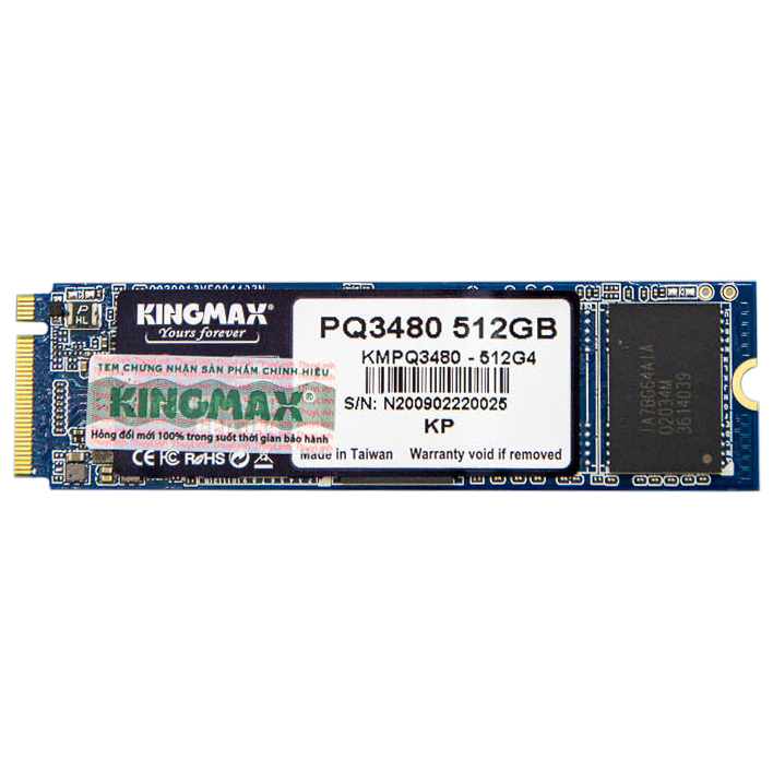 SSD Kingmax Zeus PQ3480 128GB M.2 2280 PCIe NVMe Gen 3x4 - Hàng Chính Hãng