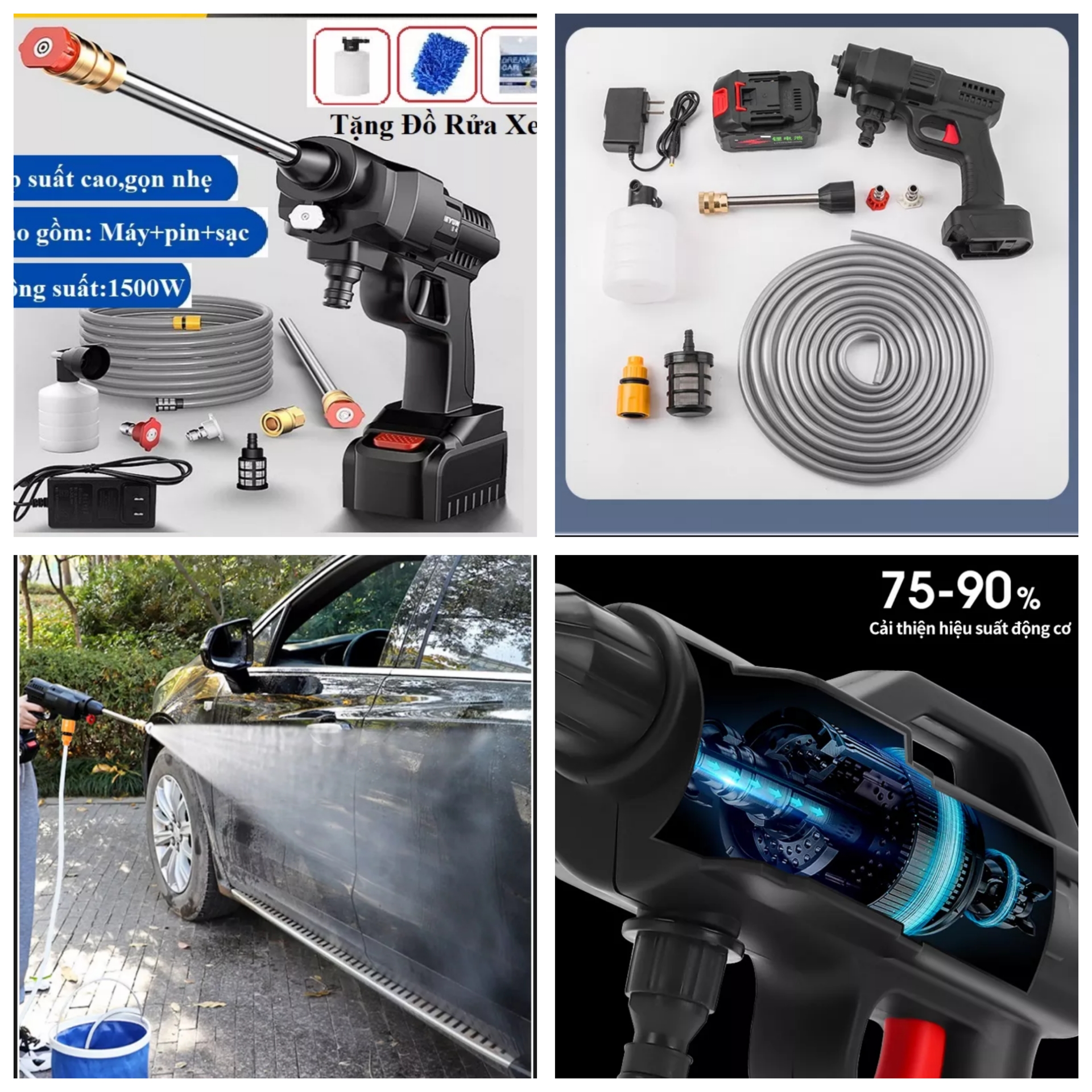 MÁY RỬA XE PIN RỬA XỊT ĐA NĂNG TIỆN DỤNG