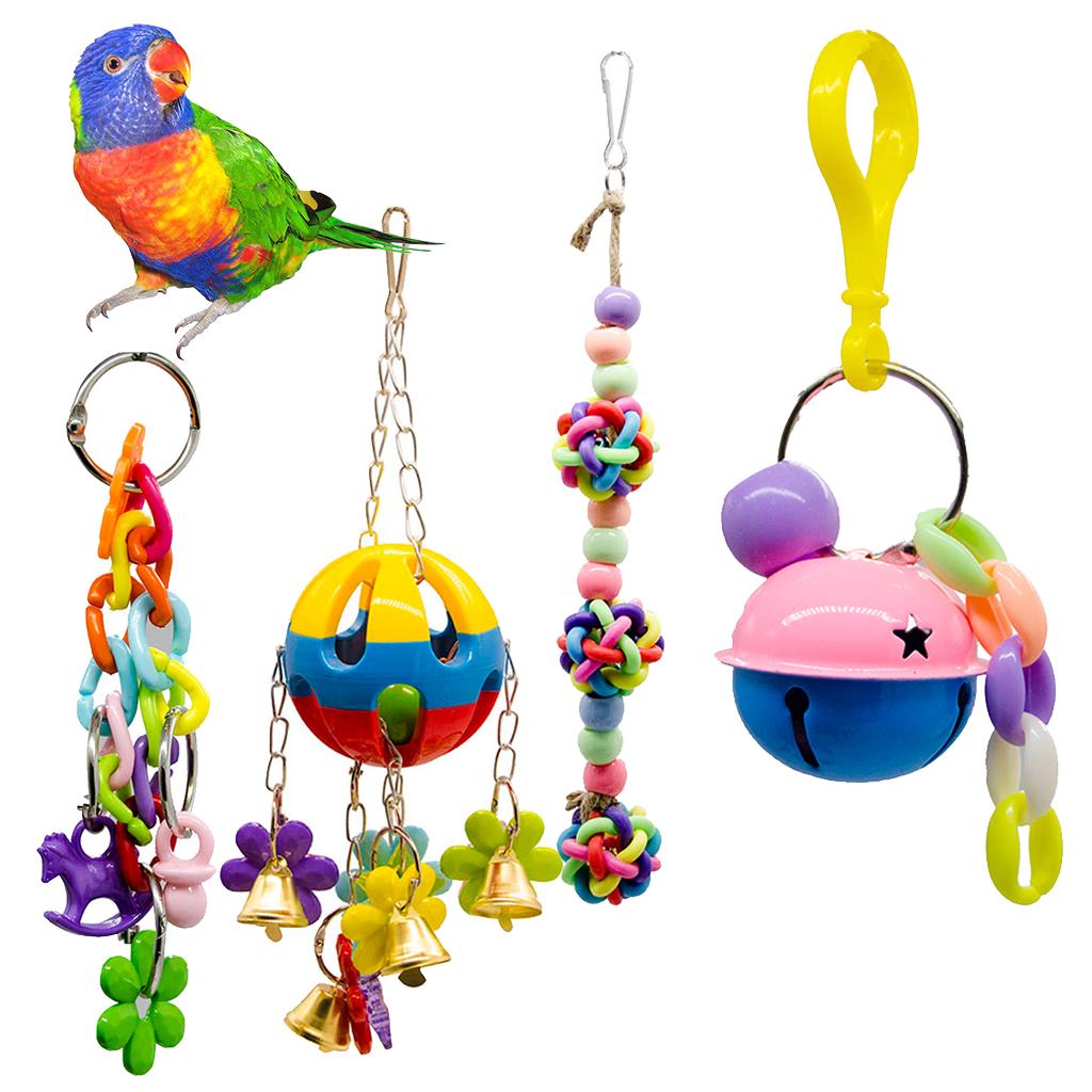 Bird Parrot Toys Hanging Bell Pet Bird Cage Hammock Swing Toy Type 1