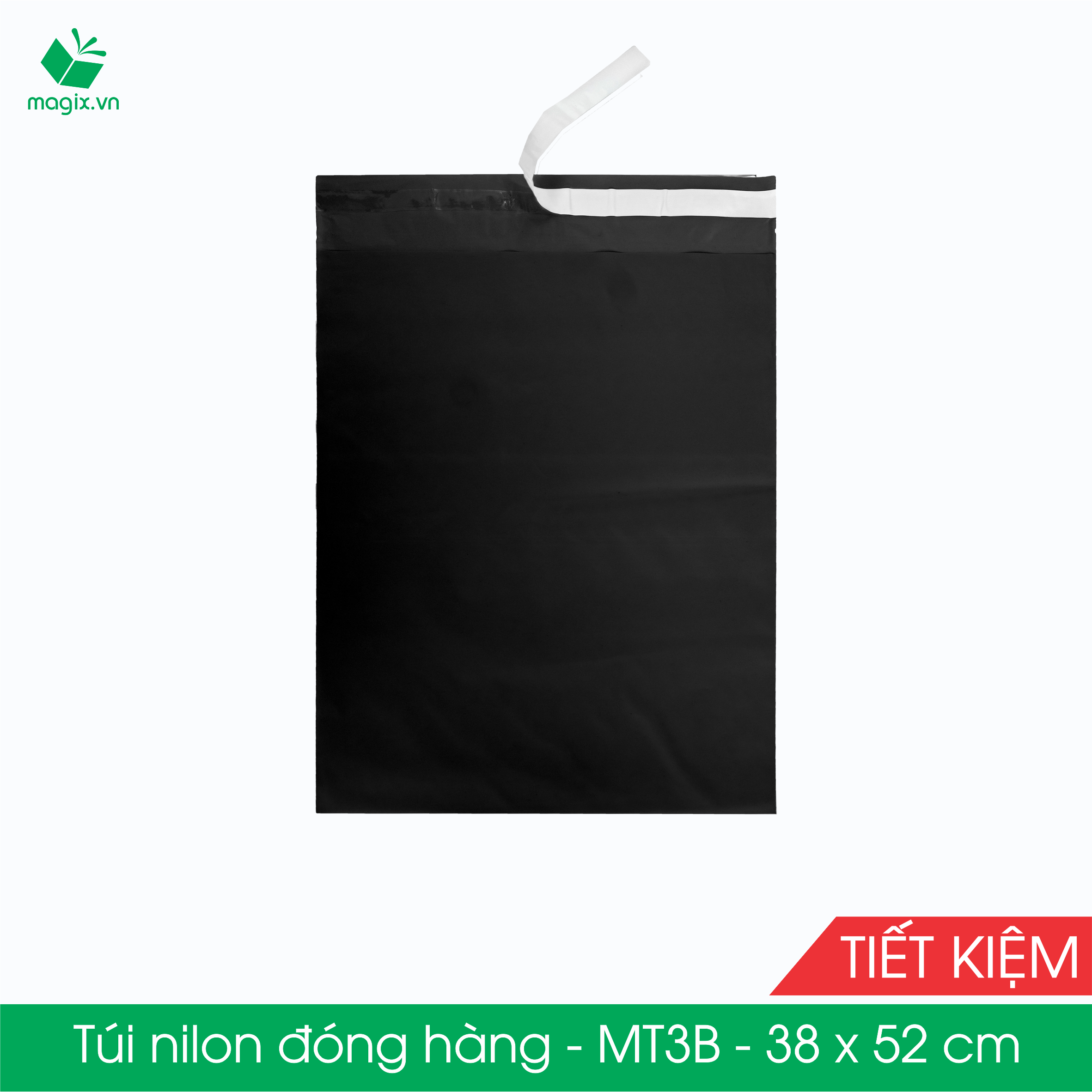 MT3D - 38x52 cm - Túi nilon TIẾT KIỆM gói hàng - 300 túi niêm phong đóng hàng