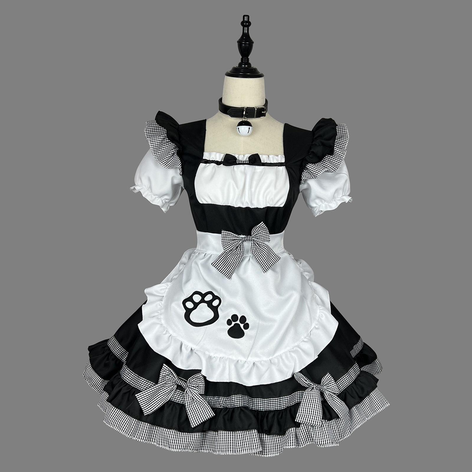 Women Maid Outfit Cute Girl Cosplay French Apron Maid Fancy Dress Costume Halloween Costumes