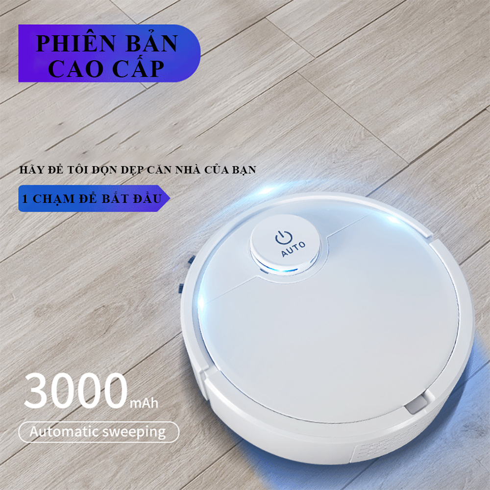 Robot Hút Bụi Thông Minh Thế Hệ Mới ES300 Pro 2021 Siêu Mạnh Mẽ Tích Hợp Cảm Ứng Chạm, Kiêm Lau Nhà Bản Nâng Cấp