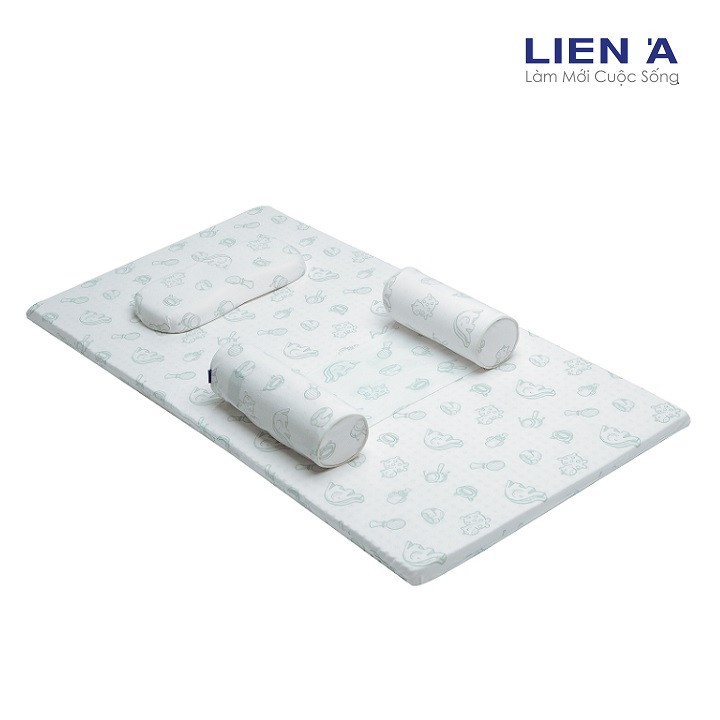 { TẶNG GỐI } Nệm Cao Su Em Bé Liên Á Bambino - Cao 2cm - Đệm Cũi Em Bé Cao Su Thiên Nhiên 100