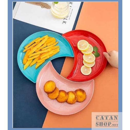 Bộ 5 dĩa bán Nguyệt xếp cánh hoa làm decor , đĩa bầy biện lễ Tết bánh kẹo hoa quả GD540-DiaBN