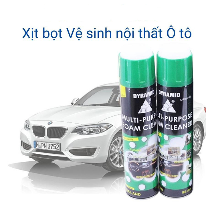Combo 5 Chai Xịt Bọt Đa Năng Vệ Sinh Ghế Da Nỉ Nội Thất Ô Tô Màu Vàng