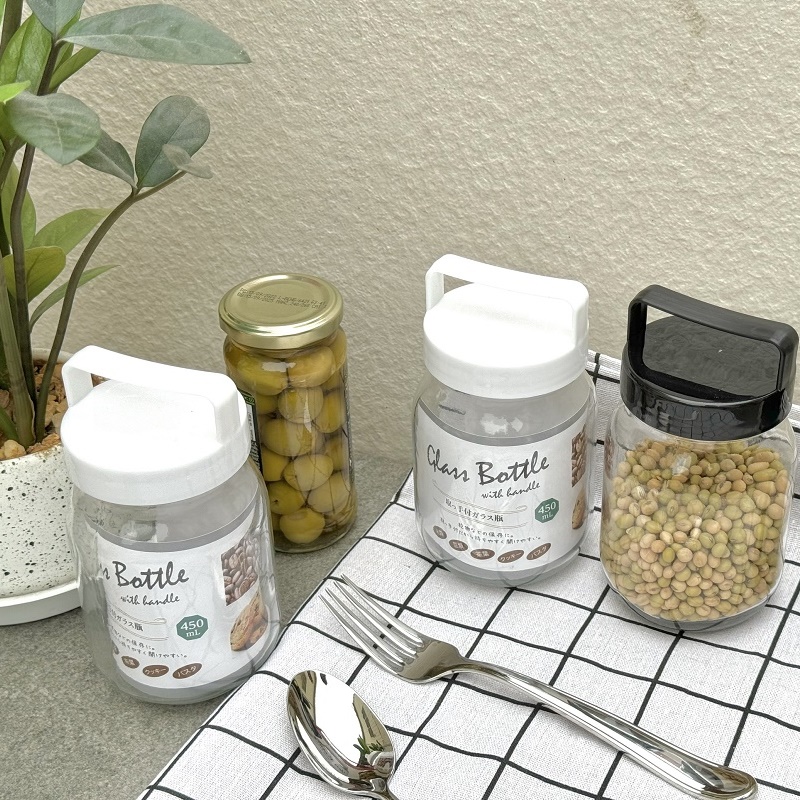 Hũ thủy tinh có quai xách Echo Glass Bottle 450ml