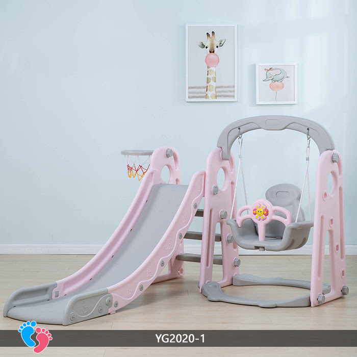 Cầu trượt tuột xích đu bóng rổ cho bé BABY PLAZA YG2020-1