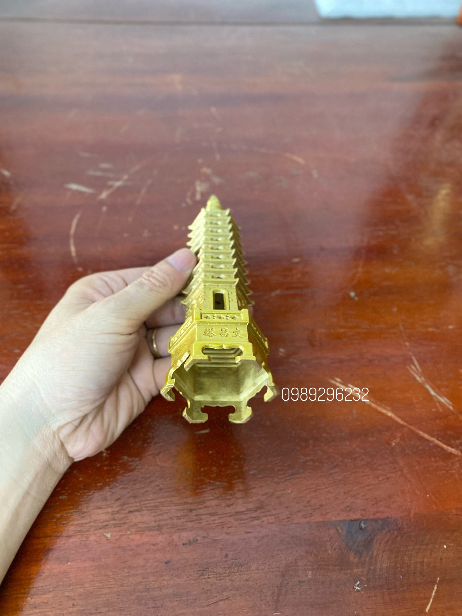 Tháp văn xương phong thuỷ 9 tầng cao 19cm