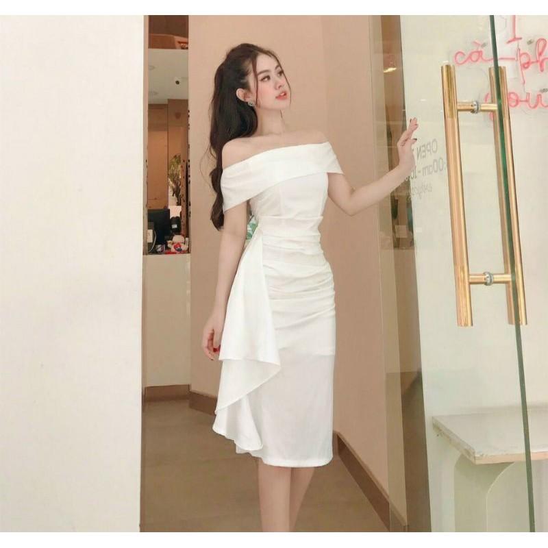 ĐẦM BODY TRẮNG LỆCH VAI