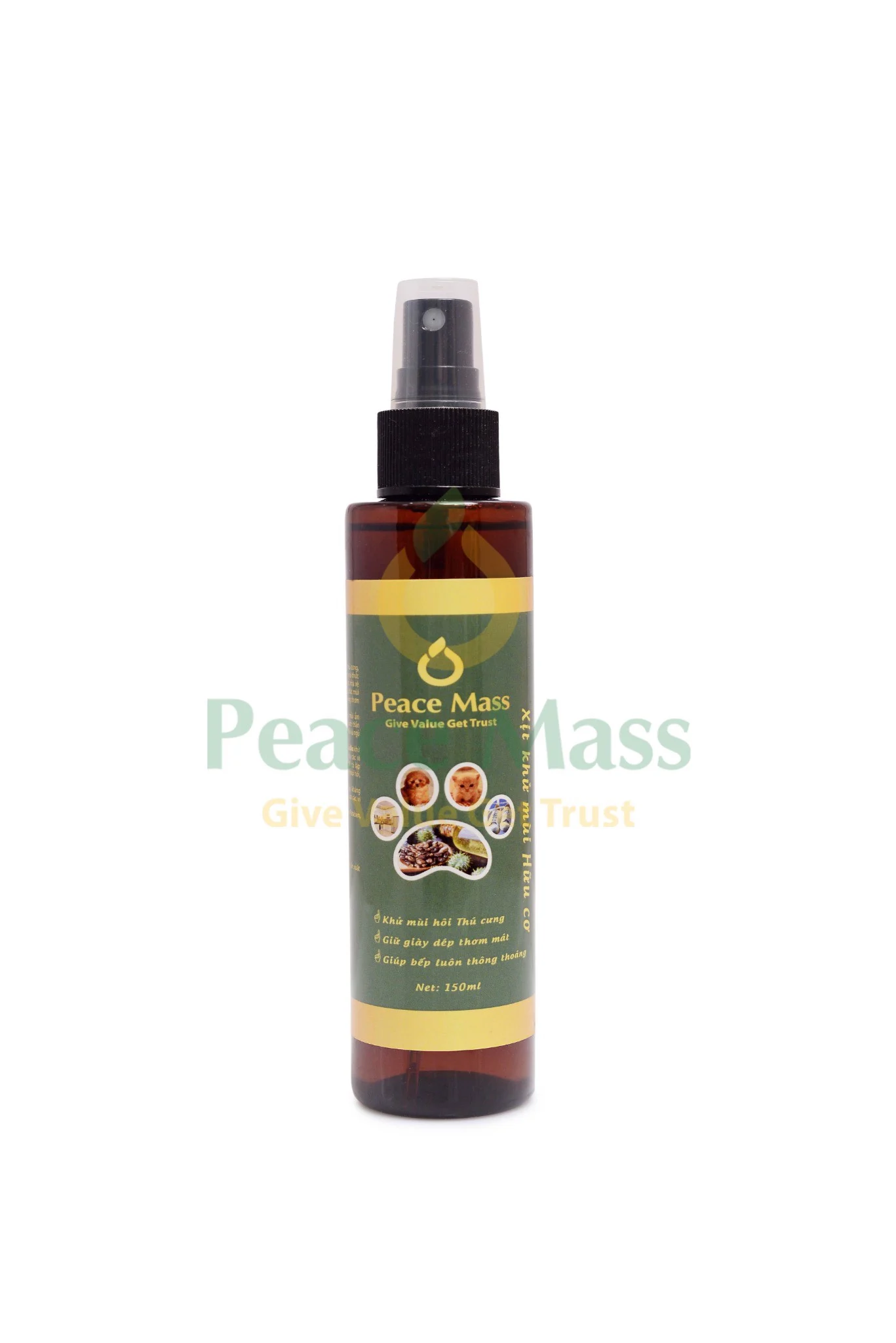 Xịt Khử Mùi Gốc Thực Vật Peace Mass 150ml Khử Mùi Bếp Nấu, Tủ Giầy, Toilet....