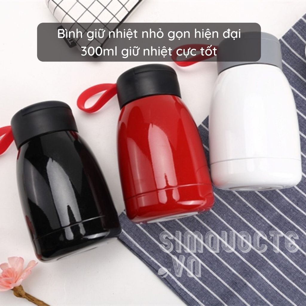 Bình giữ nhiệt 300ml thép không gỉ phong cách hiện đại