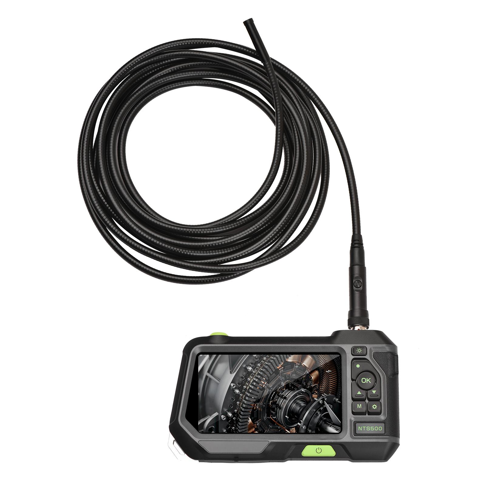 5-inch Large LCD Digital Endoscope 8mm Dual-lens Industrial Endoscope Borescope Automotive Inspection Camera with 4 LEDs Light IP67 Waterproof Lens with 5M Wire for Pipe Drain Sewer Plumbing Vent Sewer Inspection