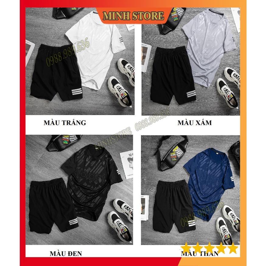 Bộ thể thao nam- Bộ hè nam vải thun lạnh in vân cao cấp SPORT