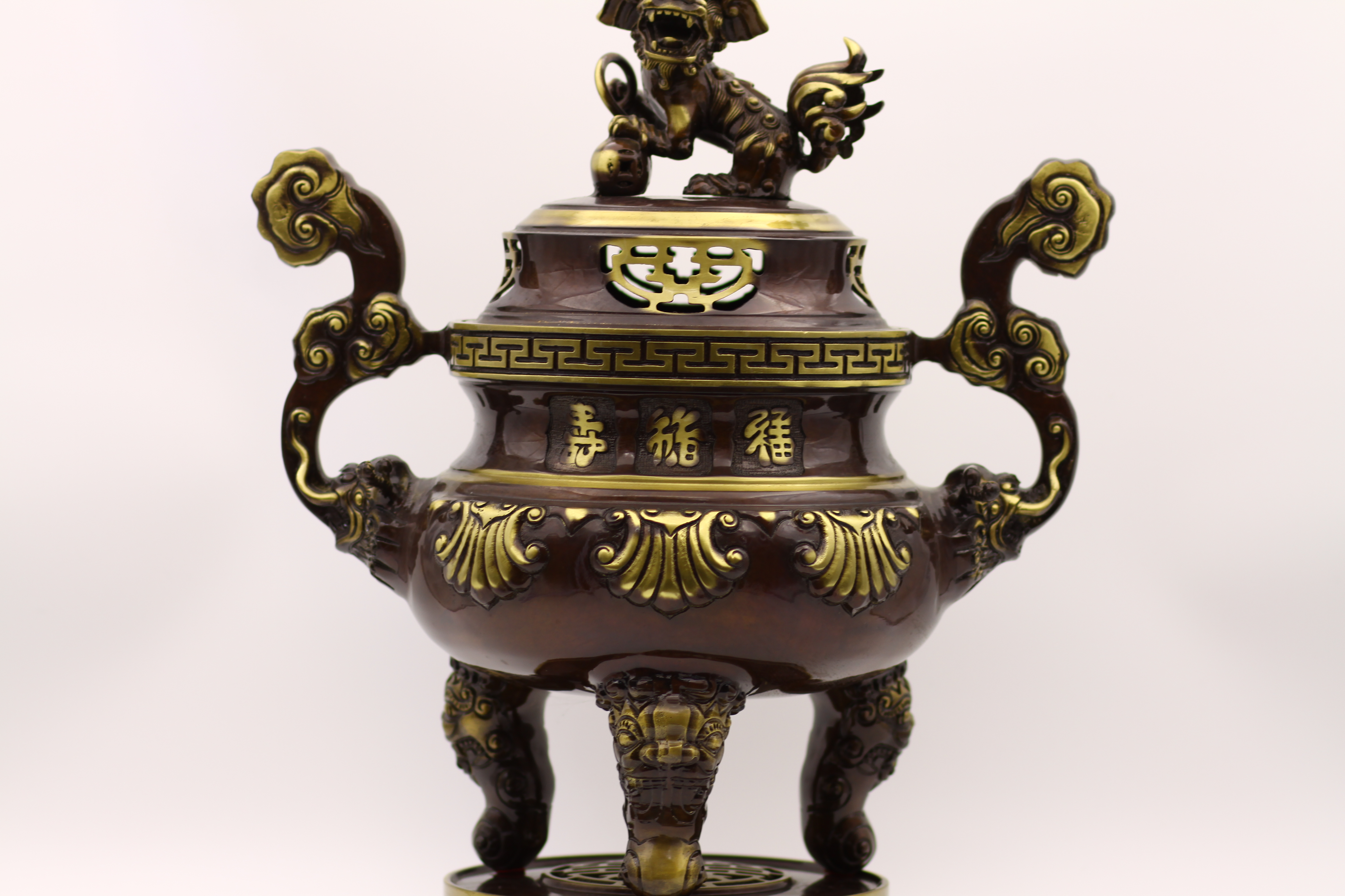 Đỉnh đồng mẫu Hoa Sòi Bằng Đồng Thau Đúc Công Nghệ 2 Màu 50cm