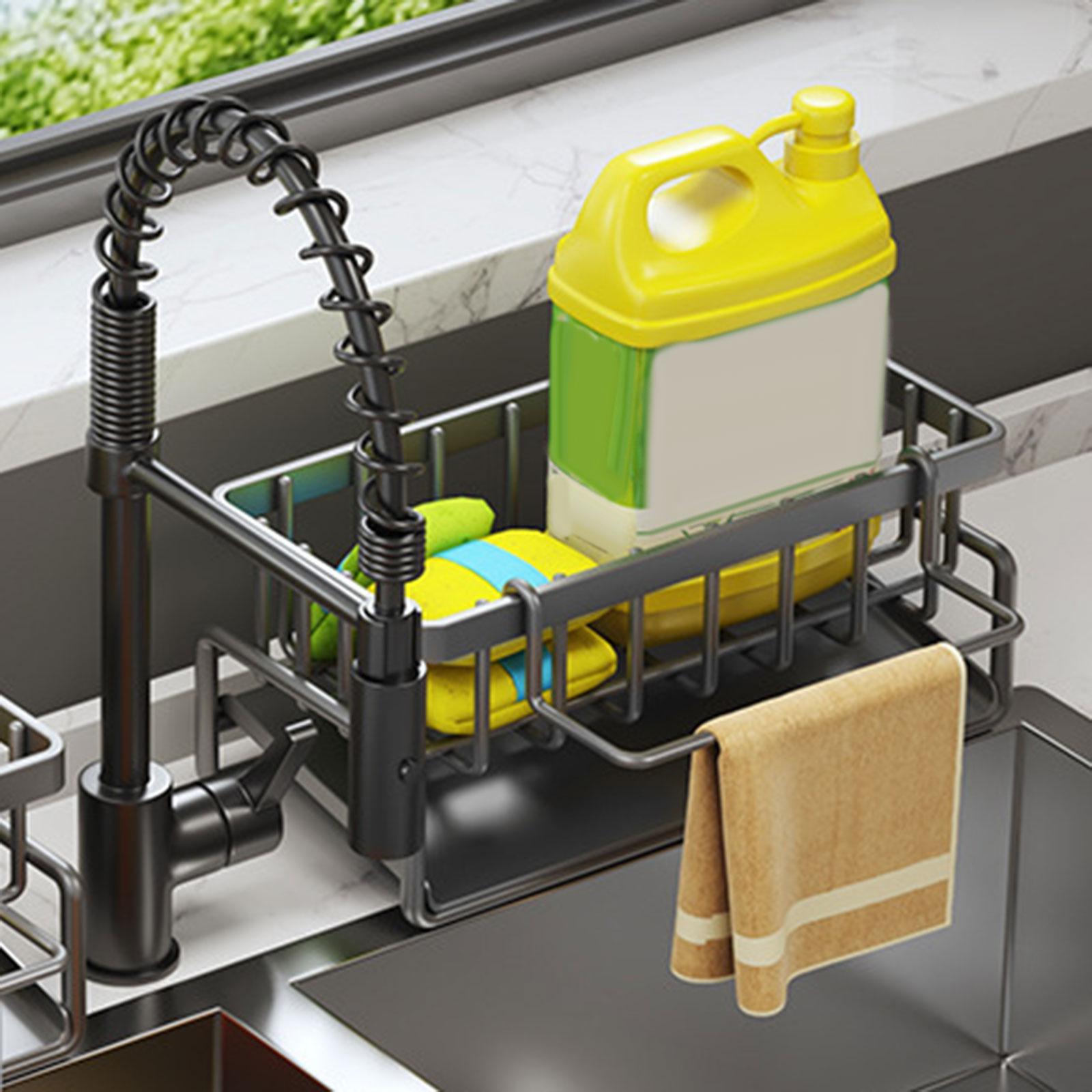 Sponge Holder for Kitchen Sink,Sponge Rack , Rustproof Kitchen Sink Organizer for Place Dishwashing Brush Soap and Sponge