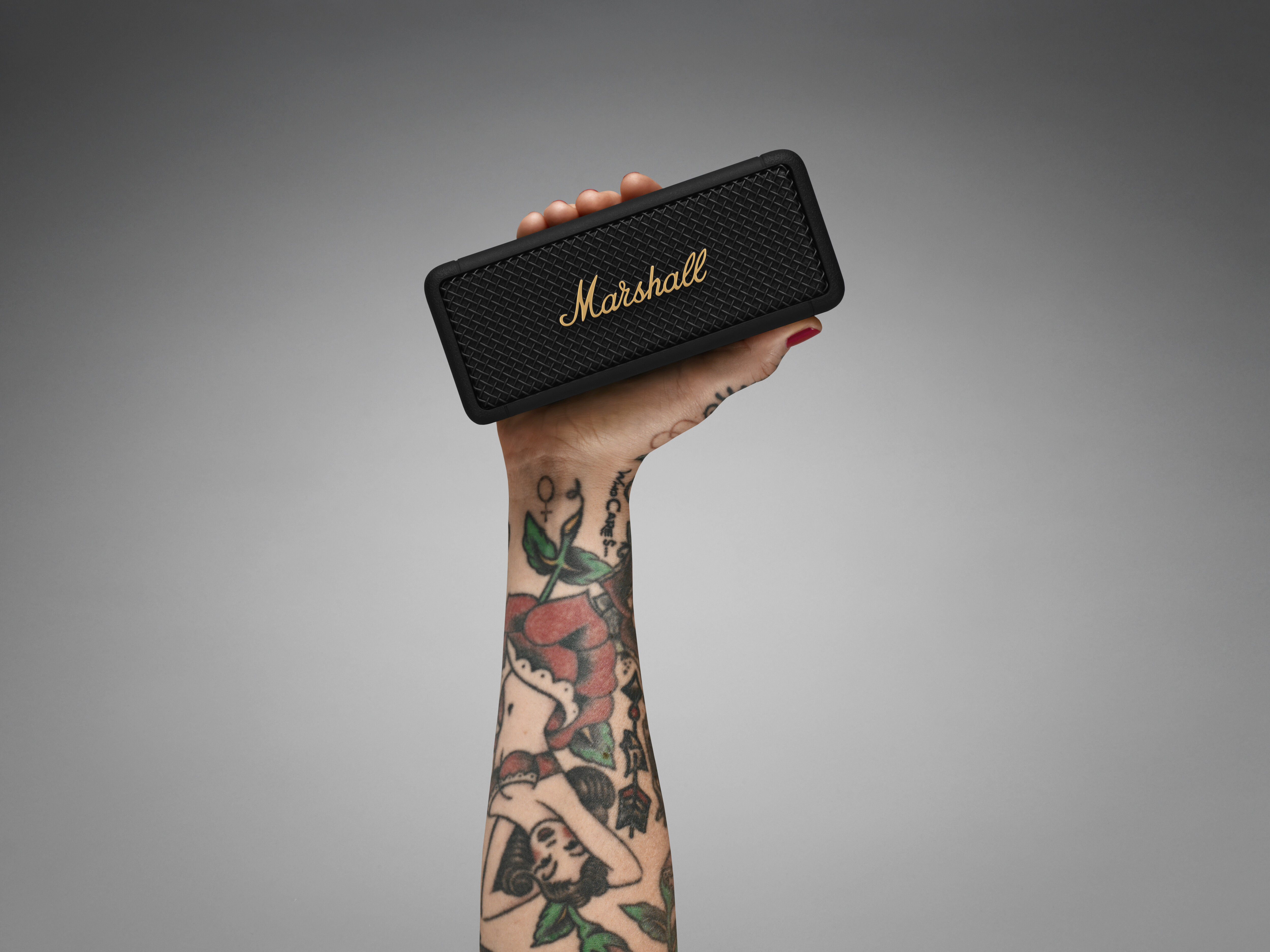 Loa Di Động Marshall Emberton Black &amp; Brass - Hàng Chính Hãng