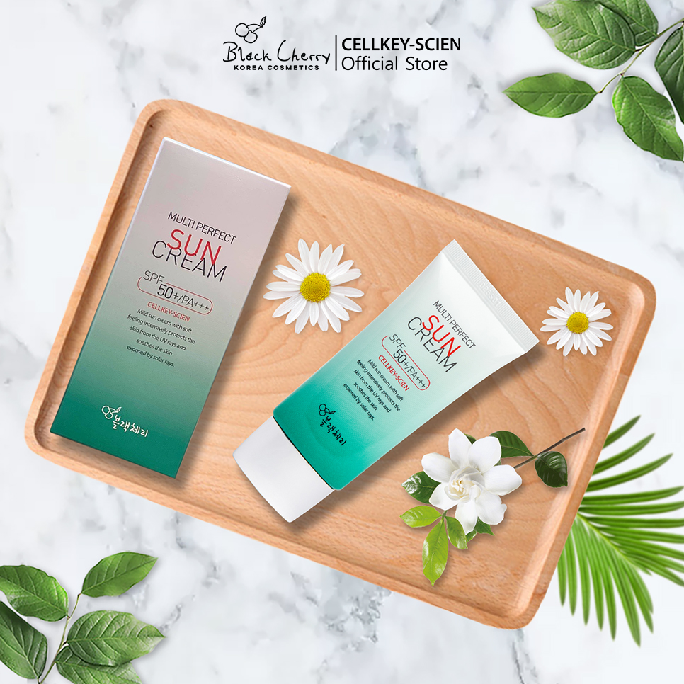 Kem Chống Nắng Tế Bào Gốc Kiềm Dầu Chống Nhăn Dưỡng Ẩm Trắng Da Cellkey-Scien Multi Perfect Sun Cream SPF50+PA+++ (50ml)