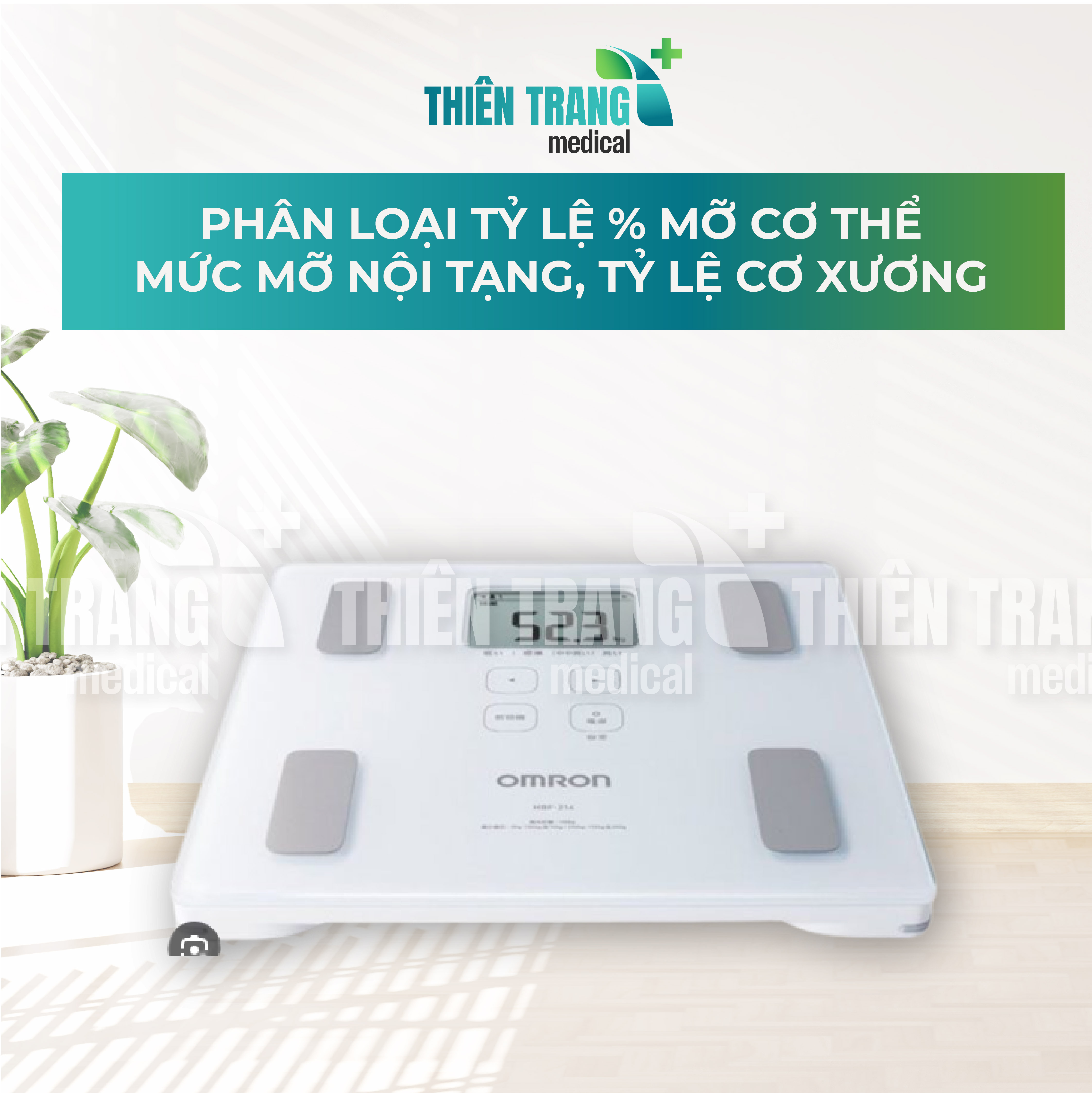 Máy đo thành phần, phân tích lượng mỡ cơ thể OMRON HBF-214 Thiên Trang Medical