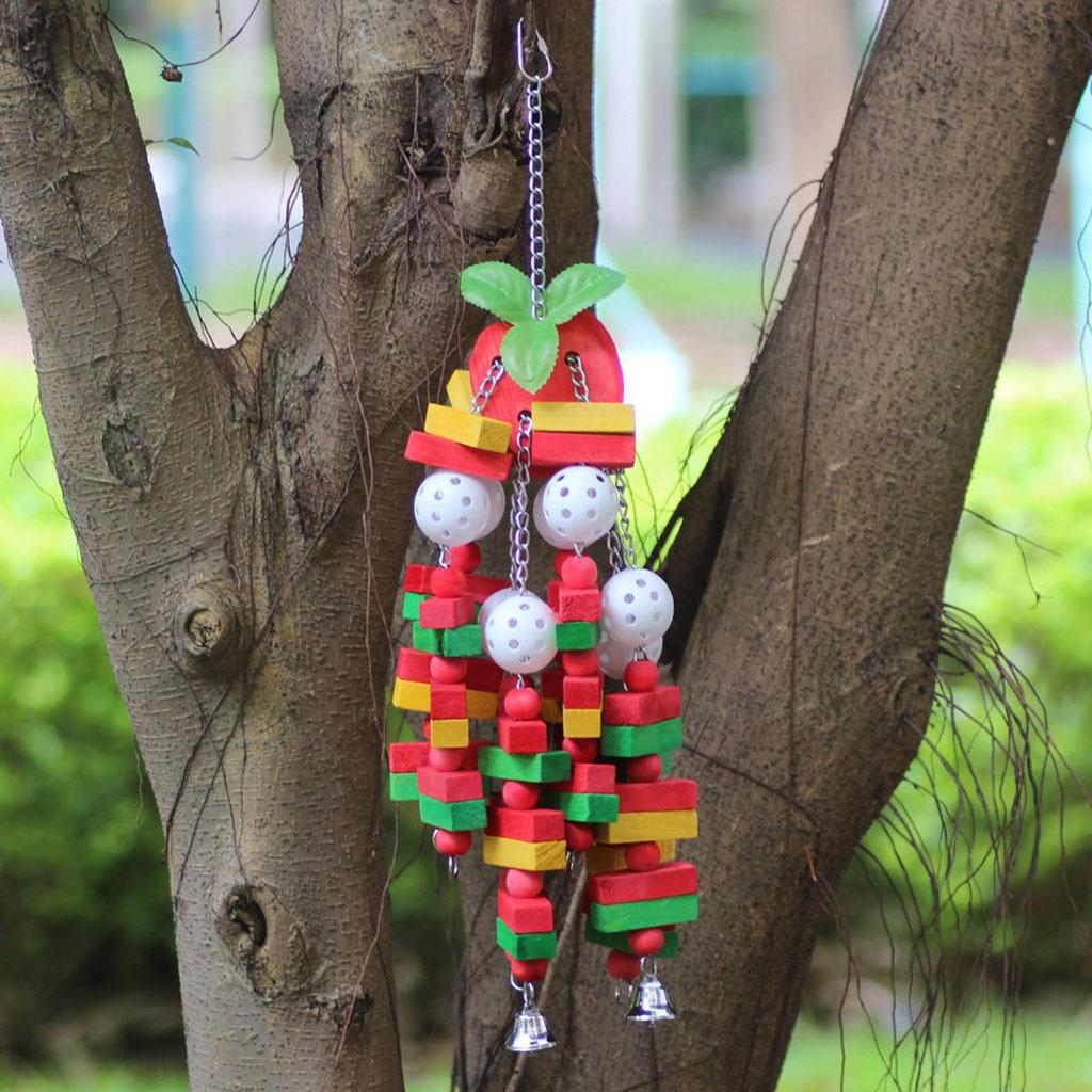 Pet Parrot Chew Birds Swing Wooden Blocks Toys For Small Medium Large Birds