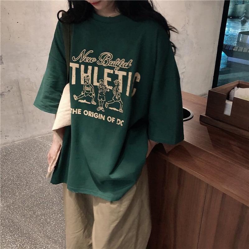 [ Có Ảnh Thật ] Áo thun unisex tay lỡ form rộng - Phông Athletic