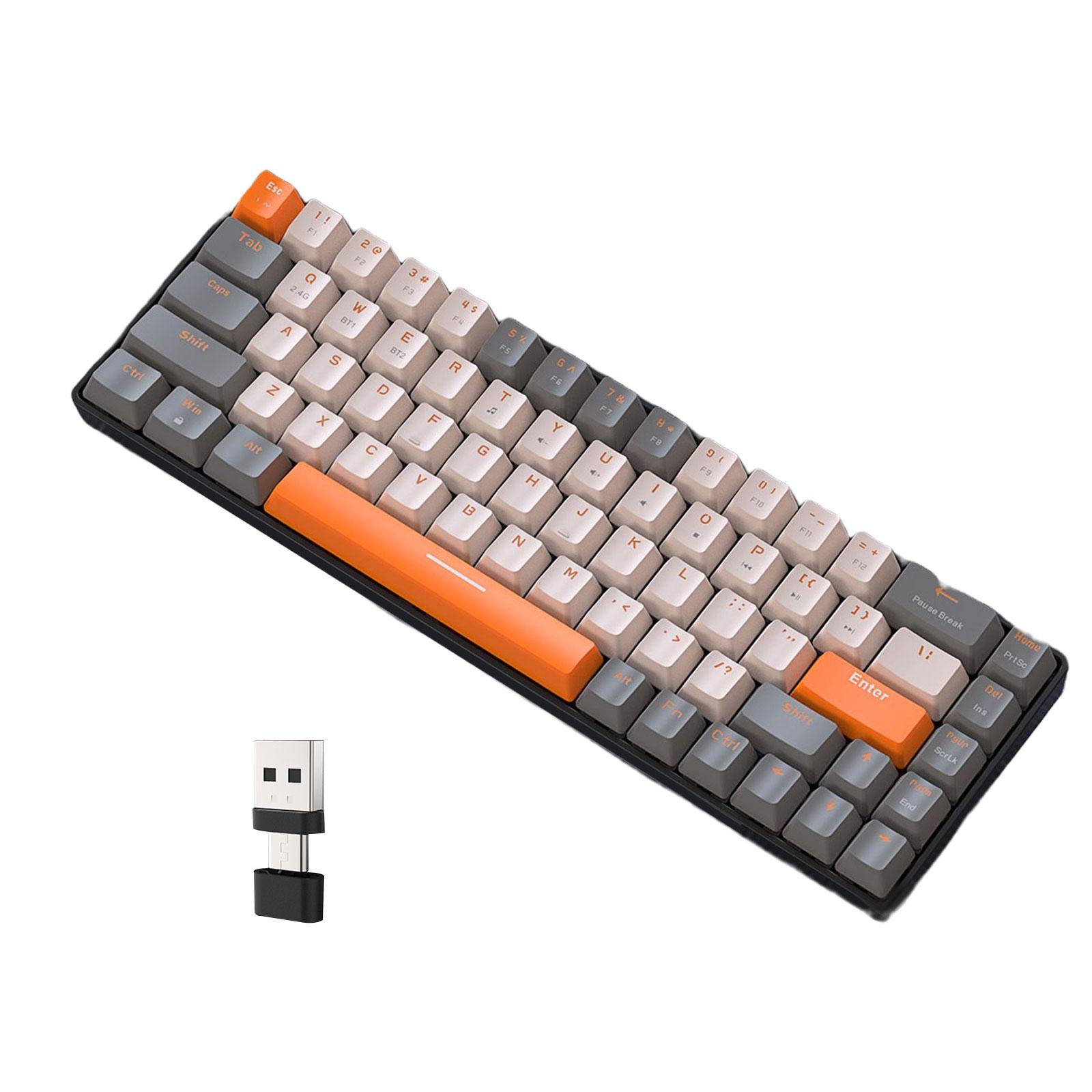 Mechanical Keyboard 2 Connection Methods PBT Key Caps Keypad for Laptop