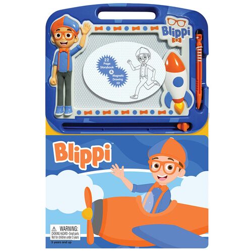 Moonbug Blippi Learning Series - Learn To Write With Magnetic Drawing Pad, Doodle Pad For Kids And Children Learning Fun