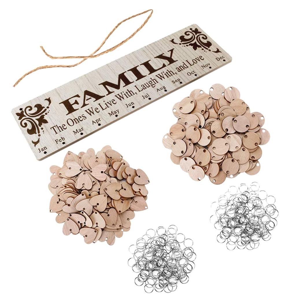 Family & Friends Wooden Calendar Board Birthday Reminder Hanging Sign