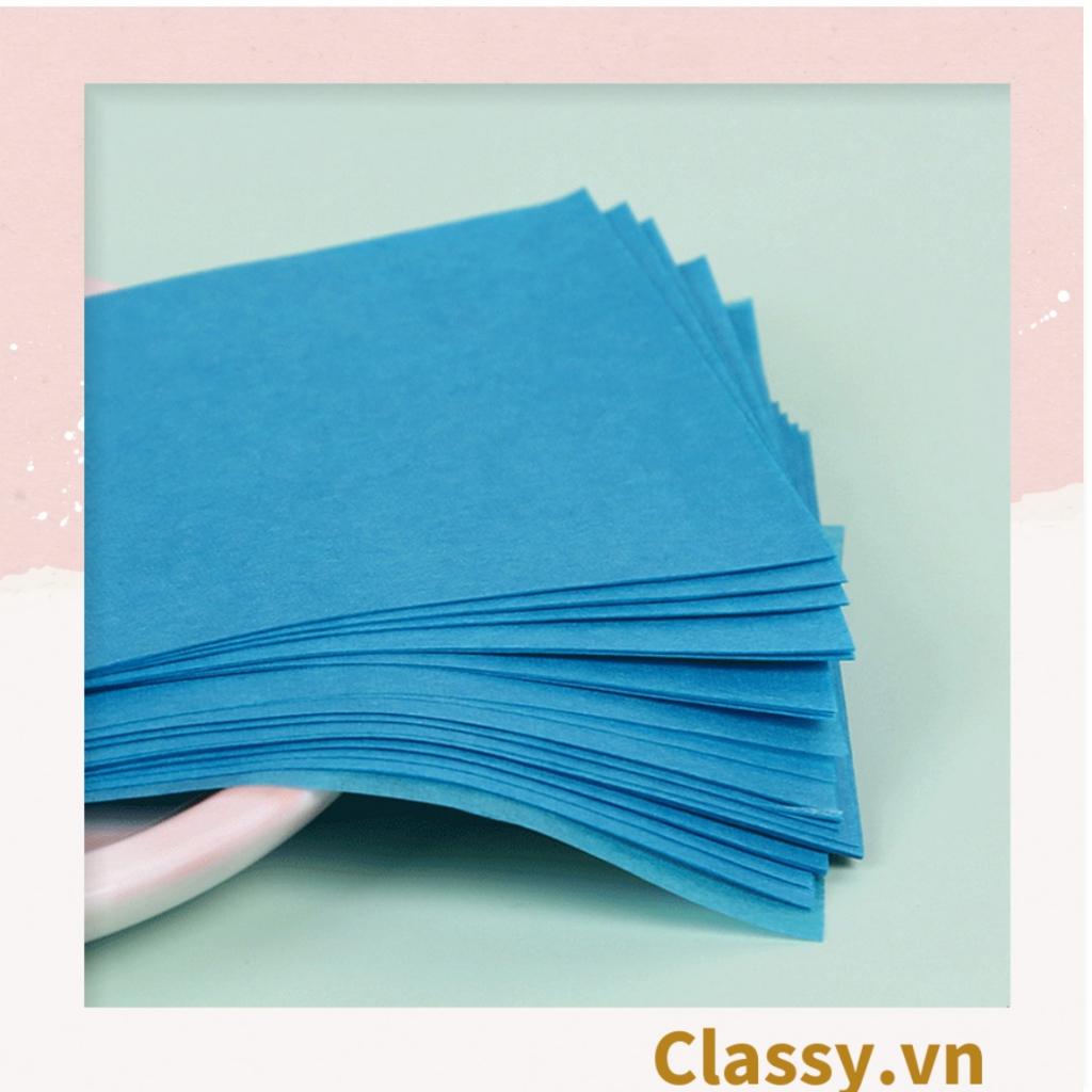 Bộ 50 miếng giấy  Classy thấm dầu màu xanh chiết xuất từ ​​hạt lanh dành cho bạn gái Giấy thấm dầu cho da mặt PK954