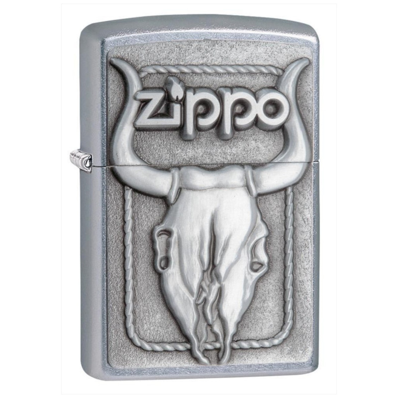 Bật Lửa Zippo Bull Skull Emblem Street Chrome 20286